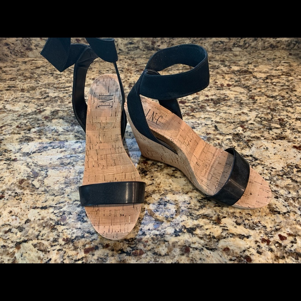 Comfortable pair of INC cork wedges